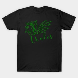 WALES ALL GREEN DRAIG DRAGON T-Shirt